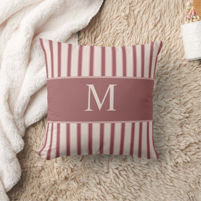 Almofada Monogram Retro Hearts Pink Burgundy (Cobertor)