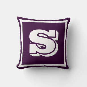 Almofada MONOGRAM Roxo Sólido Suave Escuro Uva lisa travess