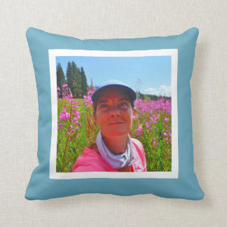 Almofada MONOGRAM standard azul personalizado, adicionar fo