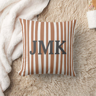 Almofada Monogram Terracotta Modern Stripes Minimalist 