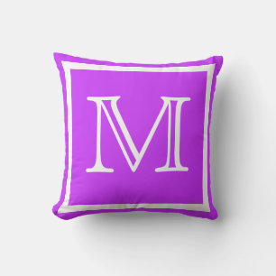Almofada MONOGRAM travesseiro roxo brilhante cor sólida