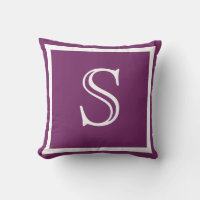 MONOGRAM Travesseiro roxo sólido suave de uva lisa