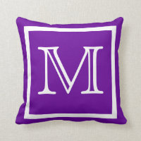 MONOGRAM travesseiro simples roxo brilhante