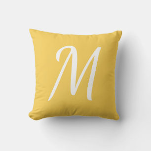 Almofada Monograma Amarelo e Branco