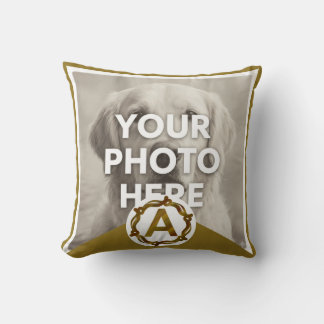 Almofada Monograma Artesanal Personalizado A | Moldura de M