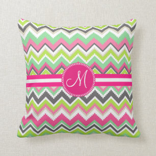 Almofada Monograma Aztec Andes Tribal Mountain Chevron