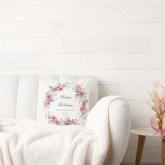 Almofada Monograma Clássico de Berries Feriados (Sofá)