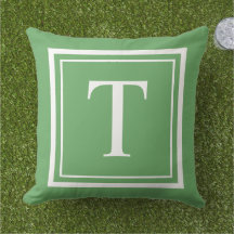 Monograma Clássico Quadrado Branco Verde