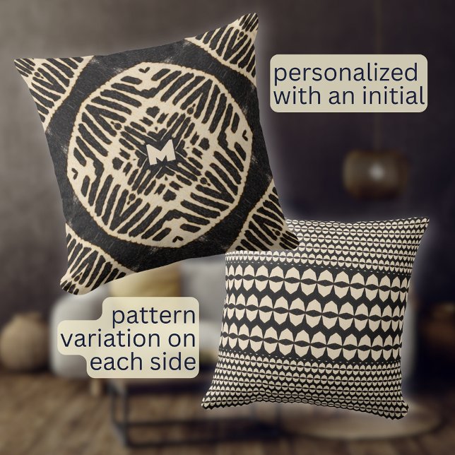 Almofada Monograma com negrito geométrico boho (Criador carregado)