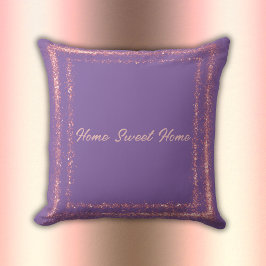 Almofada Monograma da borda cor-de-rosa com brilho |