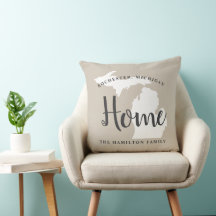 Monograma da Família Michigan Home Beige Script