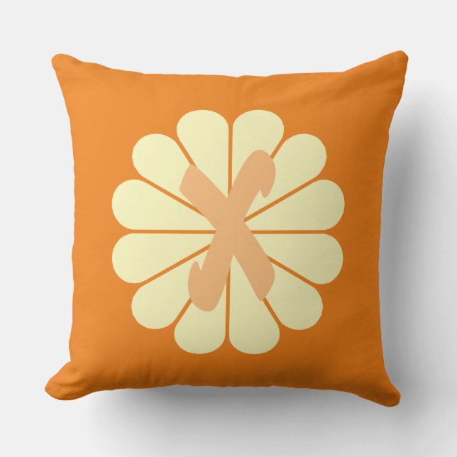 Almofada Monograma da Flor bonito (Frente)