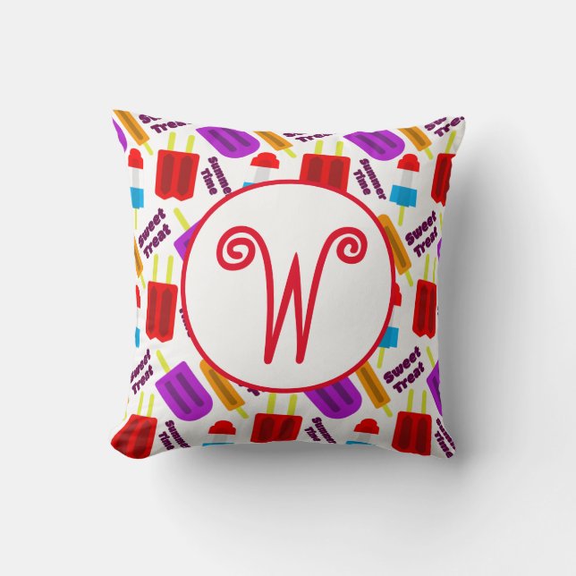 Almofada Monograma de Bar de Sumo Congelado (Frente)