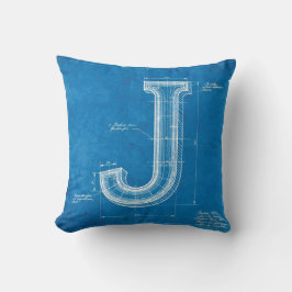 Almofada Monograma de Blueprint Letra J