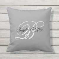 Monograma de Casamento Cinza Preto e Branco Sofist