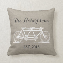Almofada Monograma de Casamento de Bicicleta Rustic Vintage