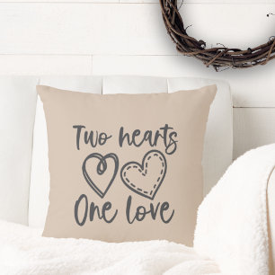Almofada Monograma de Dois Corações Um Amor
