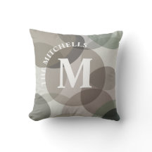 Monograma de Família de Círculos Abstratos Cinza M