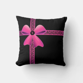 Almofada Monograma de Fita Rosa-Zebra Rosa