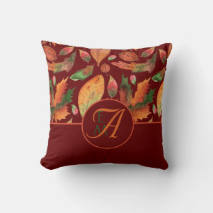 Almofada Monograma de Folhas de outono Decorre
