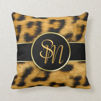 Almofada Monograma de Impressão Leopardo Elegante - Travess
