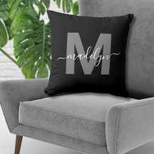 Monograma de Nome Inicial Personalizado Preto