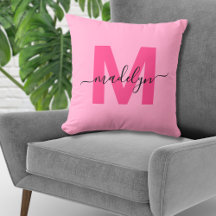 Monograma de Nome Inicial Rosa Vibrante