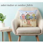 Almofada Monograma de praia em Summertime charmoso<br><div class="desc">Aproveite esta divertida e colorida cena da praia — relaxe e esteja lá quando quiser. Sua escolha de algodão, poliéster ou materiais externos. Basta adicionar seu monograma à bolsa de praia ou excluir e você pode decidir mudar "dias de verão" para seu próprio tema pessoal. Quaisquer perguntas ou solicitações especiais...</div>