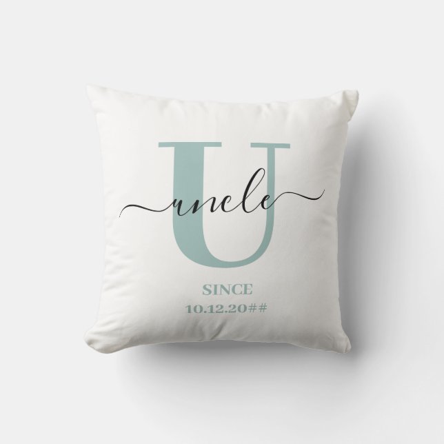 Almofada Monograma de Script Elegante (Frente)