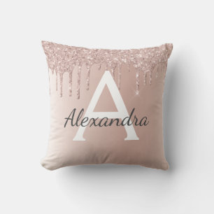 Almofada Monograma de Script Giratório de Metal Dourado Ro