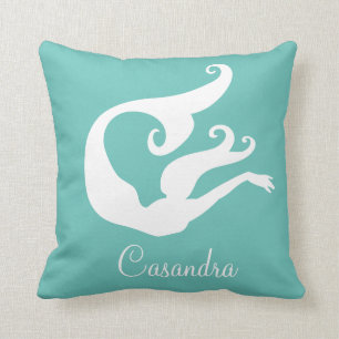 Almofada Monograma de Sereia Branca Personalizada