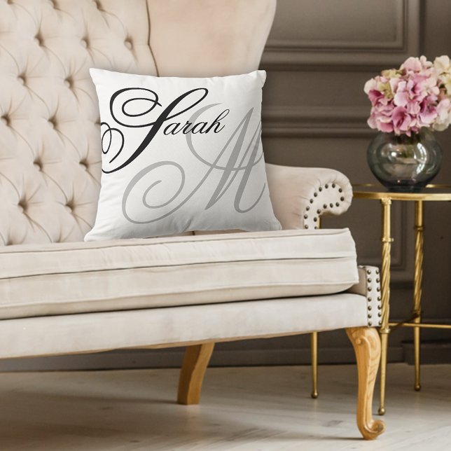 Almofada Monograma de Tipografia Elegante (Criador carregado)