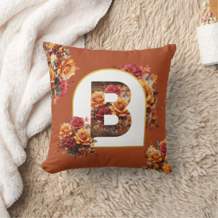 Almofada MONOGRAMA decorativo (QUALQUER LETRA) Floral de Ou
