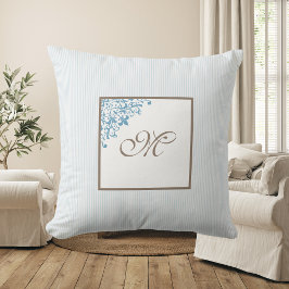 Almofada Monograma do Script Fleur de Lis, francês Blue Str