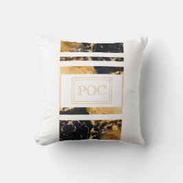 Almofada Monograma Dourado Azul Escuro