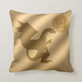 Almofada Monograma Dourado de luxo Dragão