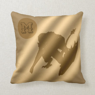 Almofada Monograma Dourado de luxo Dragão