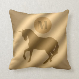 Almofada Monograma Dourado de luxo Unicorn
