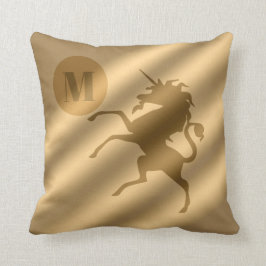 Almofada Monograma Dourado de luxo Unicorn