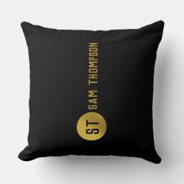 Almofada Monograma Dourado e negro elegante