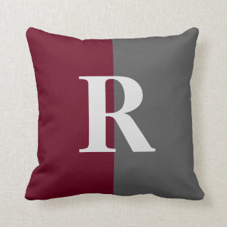 Almofada Monograma Duo Tone Burgundy e Travesseiro decorati