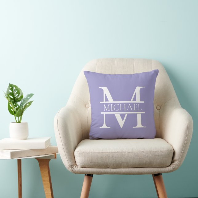 Almofada Monograma e Nome Elegante Personalizado (Cadeira)