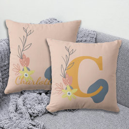 Almofada Monograma e nome personalizados do estilo Boho
