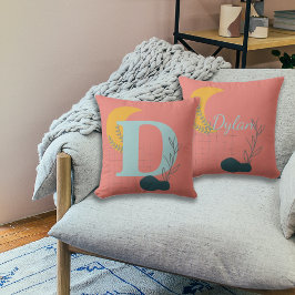 Almofada Monograma e nome personalizados do estilo Boho