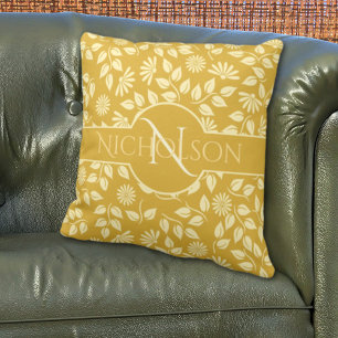 Almofada Monograma Elegante Deixa Dourado o Nome Personaliz