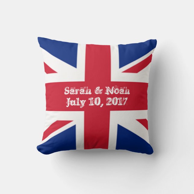 Almofada Monograma England Union Jack Wedding (Frente)
