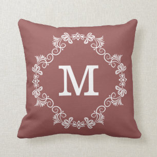 Almofada Monograma feito sob encomenda branco de Marsala