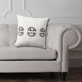 Almofada Monograma Floral Elegante com Texto: MOM MAMÁ & Na