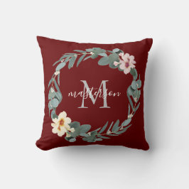 Almofada Monograma Floral Eucalyptus Elegante