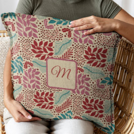 Almofada Monograma Floral Vintage Cozy Natal